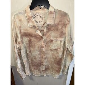 A Rare Bird Western Shirt Sz XL Button Down Cowgirl Distressed NOS!